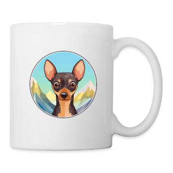 Russe Toy Terrier Chien Race Cartoon Kawaii Eau - Mug blanc - blanc - Droite