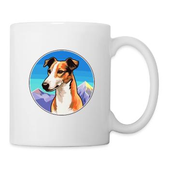 Rampur Greyhound Dog Breed Cartoon Kawaii Watercol - Mug - white - Right