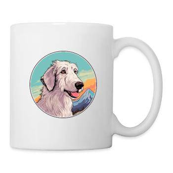 Chien de chasse russe race de chien dessin animé Kawaii Waterco - Mug blanc - blanc - Droite