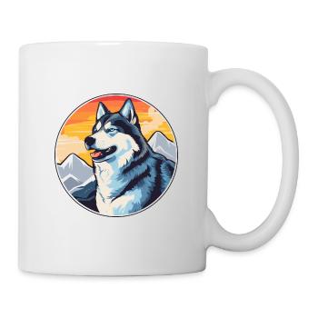 Seppala Sibérien Traîneau Chien Race Dessin animé Kawaii - Mug blanc - blanc - Droite