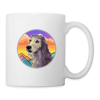 Scottish Deerhound Dog Breed Cartoon Kawaii Waterc - Mug - white - Right