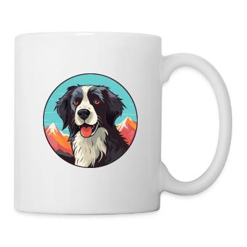 Stabyhoun chien race dessin animé Kawaii aquarelle - Mug blanc - blanc - Droite