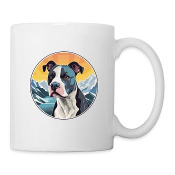Staffordshire Bullterrier Hunderasse Karikatur Kawai - Tasse - Weiß - Rechts