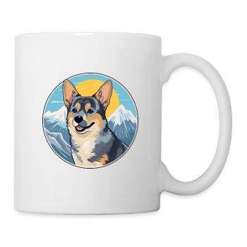 Swedish Vallhund Dog Breed Cartoon Kawaii Watercol - Mug - white - Right