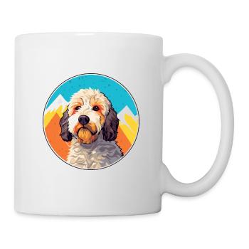 Spanischer Wasserhund Rasse Cartoon Kawaii Aquarell - Tasse - Weiß - Rechts