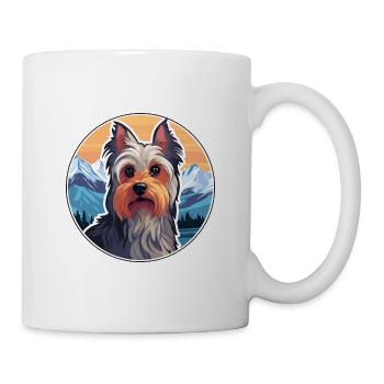 Silky Terrier Hunderasse Cartoon Kawaii Aquarell - Tasse - Weiß - Rechts