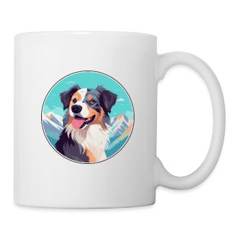 Slovensky Cuvac race de chien dessin animé kawaii watercolo - Mug blanc - blanc - Droite