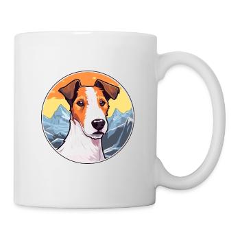 Glatter Foxterrier Hunderasse Cartoon Kawaii Waterc - Tasse - Weiß - Rechts