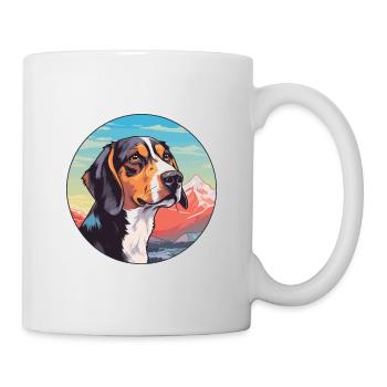 Chien tricolore sibérien race de chien Cartoon Kawaii W - Mug blanc - blanc - Droite