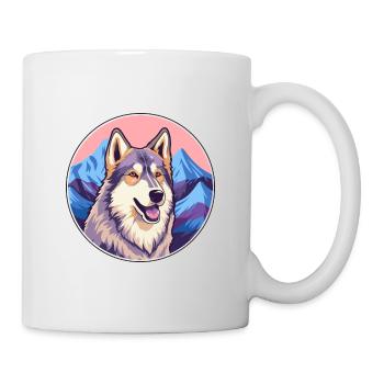 Tamaskan Dog Breed Cartoon Kawaii Watercolor - Mug - white - Right