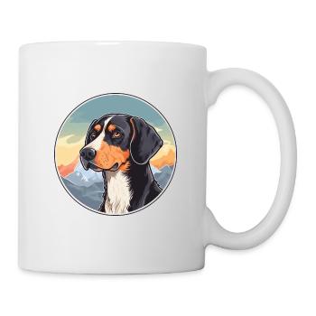Serbe tricolore chien chien race dessin animé Kawaii - Mug blanc - blanc - Droite