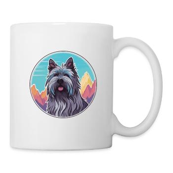 Skye Terrier Hunderasse Cartoon Kawaii Aquarell - Tasse - Weiß - Rechts