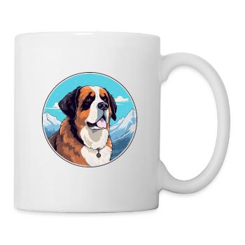 St Bernard chien race dessin animé Kawaii aquarelle - Mug blanc - blanc - Droite