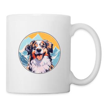Taigan Dog Breed Cartoon Kawaii Watercolor - Mug - white - Right
