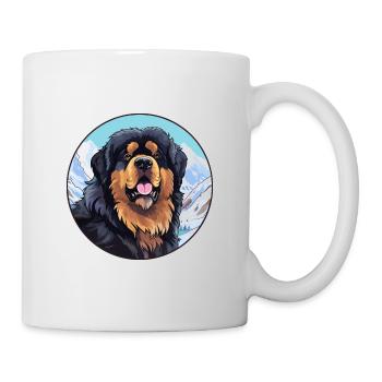 Tibetischer Mastiff Hunderasse Cartoon Kawaii Watercolo - Tasse - Weiß - Rechts