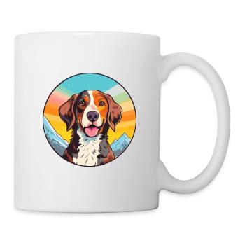 Tyroler Bracke chien race dessin animé Kawaii aquarelle - Mug blanc - blanc - Droite