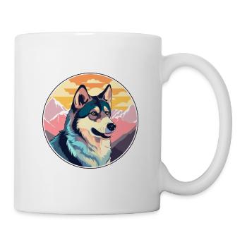 Westsibirische Laika-Hunderasse Karikatur Kawaii-Wasser - Tasse - Weiß - Rechts