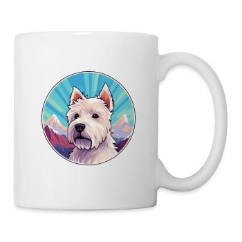 Westie chien race dessin animé Kawaii aquarelle - Mug blanc - blanc - Droite