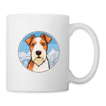 Fil Fox Terrier chien race Cartoon Kawaii Watercol - Mug blanc - blanc - Droite