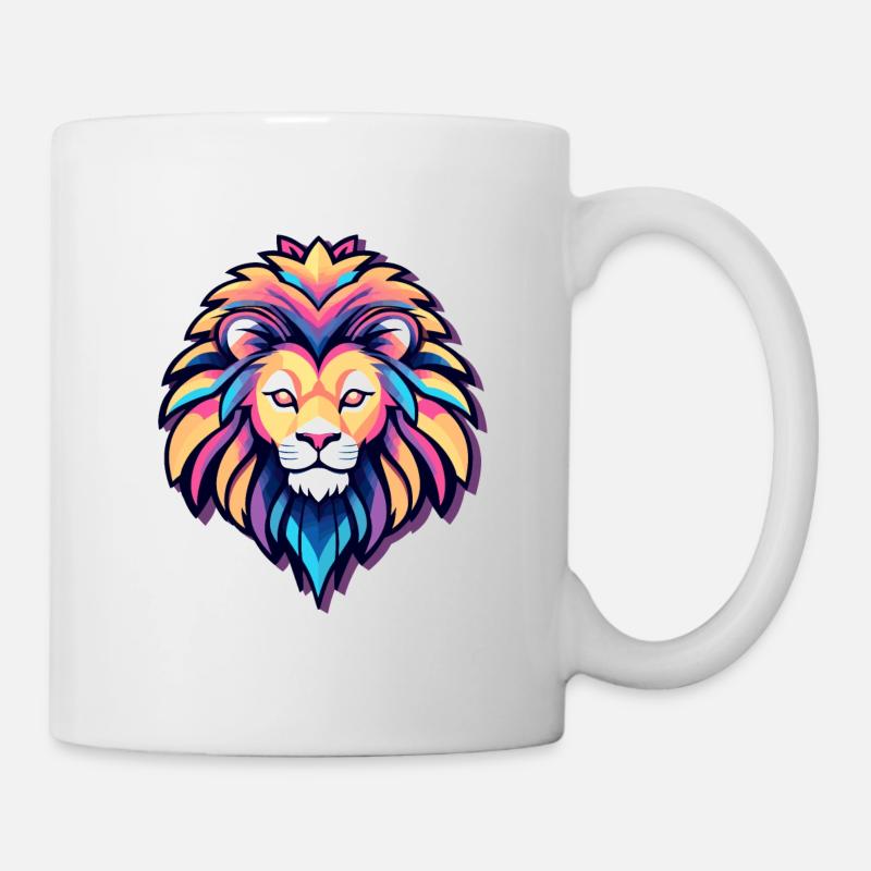 Löwe Zeichnung - Tasse - Weiß