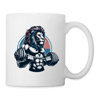 POWERFUL LION POWER MUSCLE BUILDING WEIGHTLIFTING GYM - Mug - white - Right