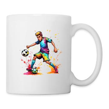 Fußballer / Fußball / Spielfeld / Mannschaft - Tasse - Weiß - Rechts
