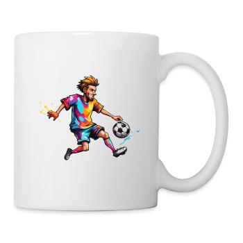 Fußballer / Fußball / Spielfeld / Mannschaft - Tasse - Weiß - Rechts