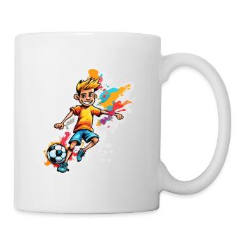Fußballer / Fußball / Spielfeld / Mannschaft - Tasse - Weiß - Rechts