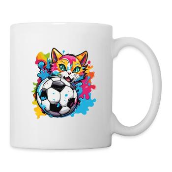 Chat de football / Animal / Football / But / Sports - Mug blanc - blanc - Droite