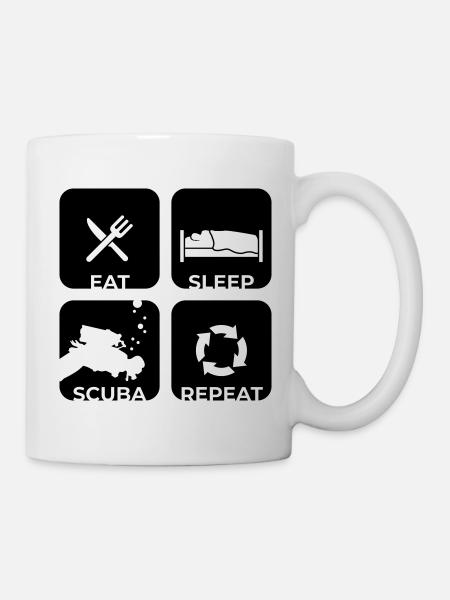 Manger Dormir Plongée Répéter - La plongée est ma vie - Mug blanc - blanc