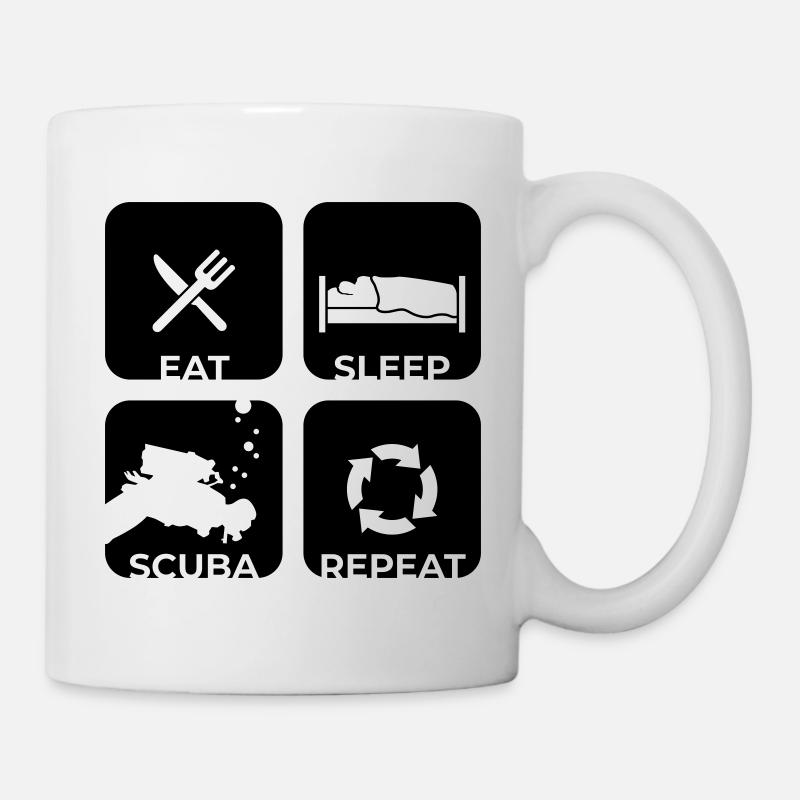 Eat Sleep Scuba Repeat - Tauchen ist mein Leben - Tasse - Weiß