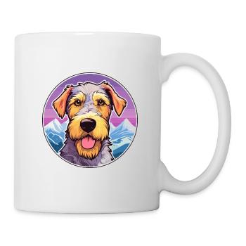 Airedale Terrier chien race dessin animé Kawaii Watercol - Mug blanc - blanc - Droite