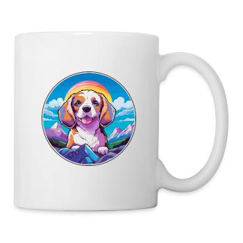 Alopekis Dog Breed Cartoon Kawaii Watercolor - Mug - white - Right