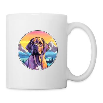 Alpine Mastiff Dog Breed Cartoon Kawaii Watercolor - Mug - white - Right