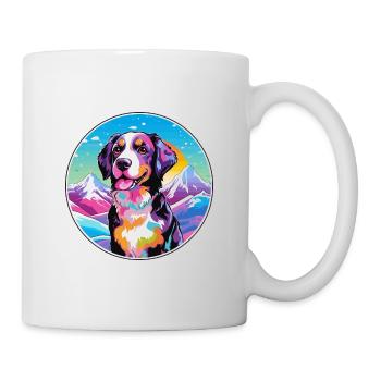 Ariegeois race de chien dessin animé kawaii aquarelle - Mug blanc - blanc - Droite