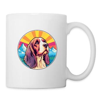 Artois Hound Dog Breed Cartoon Kawaii Watercolor - Mug - white - Right