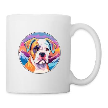 Bouledogue américain chiot chien race dessin animé Kawaii Wa - Mug blanc - blanc - Droite
