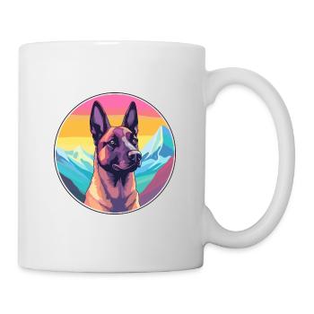 Chien Malinois Belge Race Cartoon Kawaii Watercol - Mug blanc - blanc - Droite