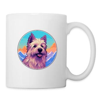 Berger Picard chien race dessin animé Kawaii aquarelle - Mug blanc - blanc - Droite