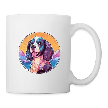 Alpine Spaniel Dog Breed Cartoon Kawaii Watercolor - Mug - white - Right