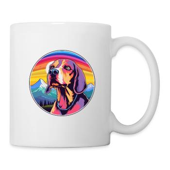 American English Coonhound race de chien Cartoon Kawai - Mug blanc - blanc - Droite
