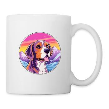 Chien de chasse andalou race de chien dessin animé Kawaii Watercol - Mug blanc - blanc - Droite