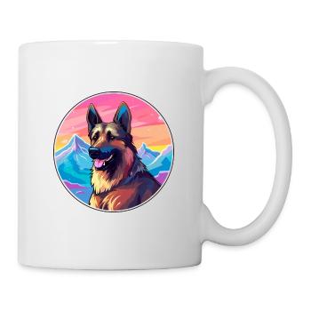 Berger Belge Malinois Chien Race Cartoon Kawaii - Mug blanc - blanc - Droite