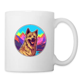 Belgian Shepherd Laekenois Dog Breed Cartoon Kawai - Mug - white - Right