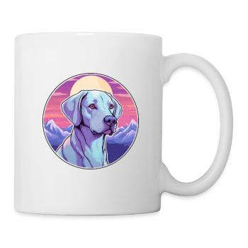 Bleu dentelle chien race dessin animé Kawaii aquarelle - Mug blanc - blanc - Droite