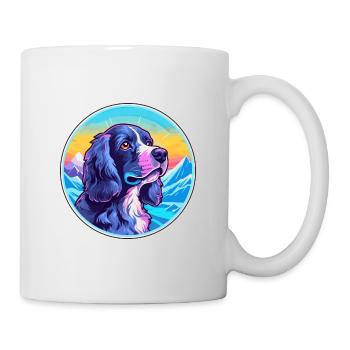 Épagneul Picard bleu race chien dessin animé Kawaii Wate - Mug blanc - blanc - Droite