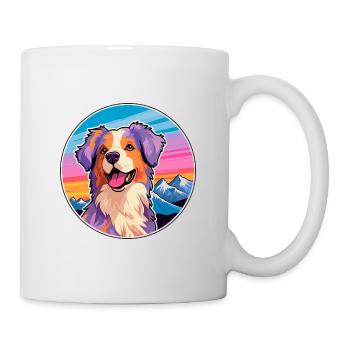 Australian Shepherd Dog Breed Cartoon Kawaii Water - Mug - white - Right