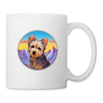 Australian Silky Terrier Dog Breed Cartoon Kawaii - Mug - white - Right