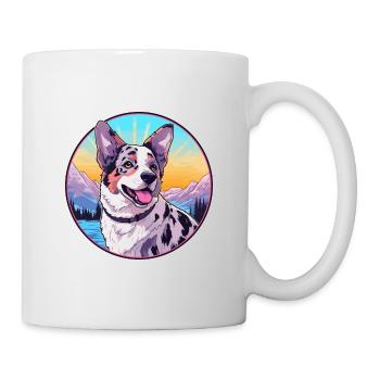Australian Stumpy Tail Cattle Dog Breed Cartoon Ka - Mug - white - Right