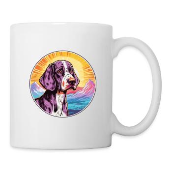 Auvergne Pointer chien race Cartoon Kawaii Watercol - Mug blanc - blanc - Droite